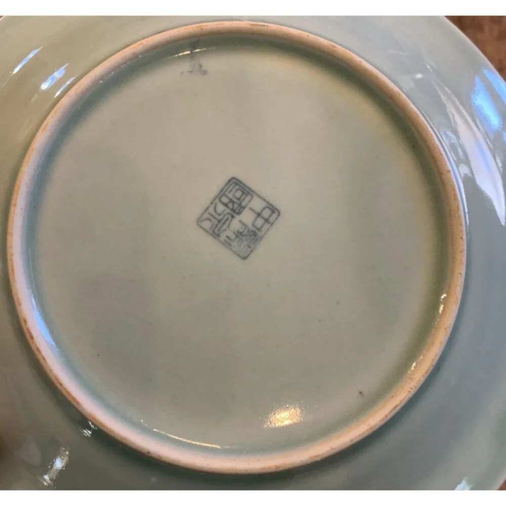 China Longquan Celadon Koi Fish Goldfish Plate